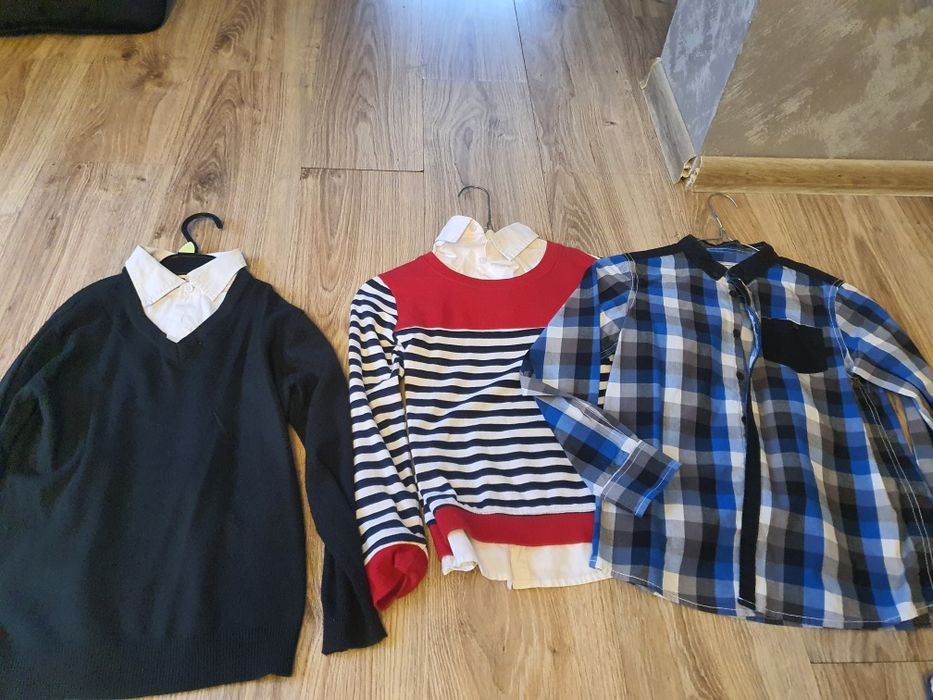 Koszula 2 x sweter blizniak 134