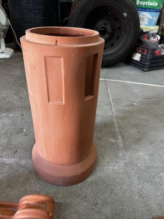 Conjunto chaminé ceramica - telha, tubo e chapéu