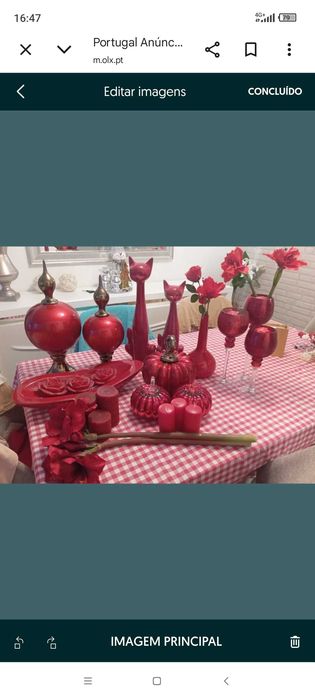 Decoração vermelha vários artigos qualidade p/ sala