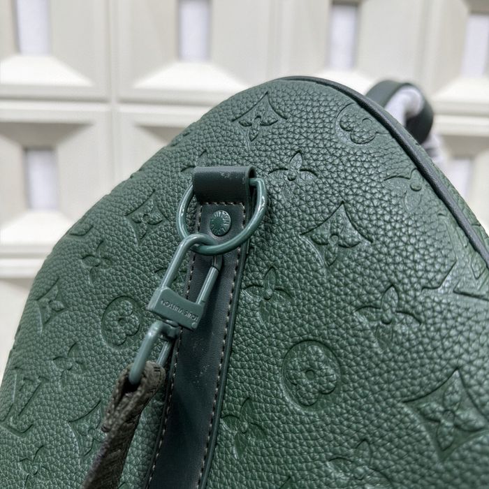 Louis Vuitton Keepall сумка зеланая кожаная спортивная дорожная