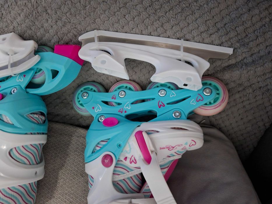 Raven Loret Patins de rodas ajustáveis 2 em 1 com rodas luminosas