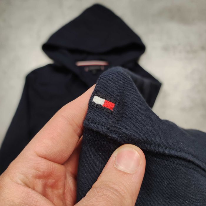 MĘSKA Bluza z Kapturem PREMIUM Granatowa Bawełna Tommy Hilfiger Logo