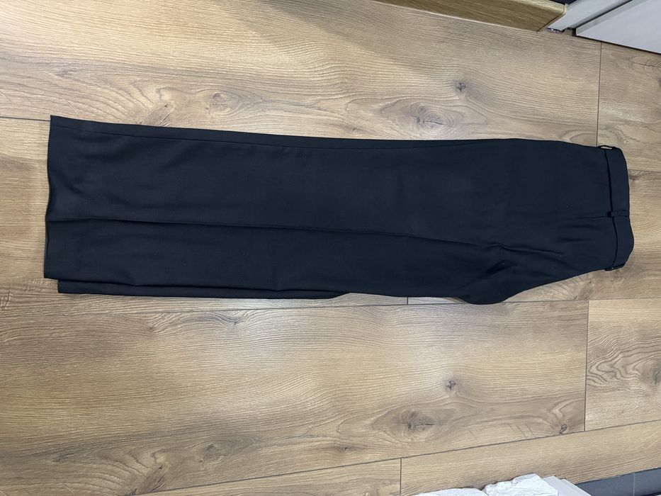 Spodnie garniturowe męskie eleganckie czarne kieszenie