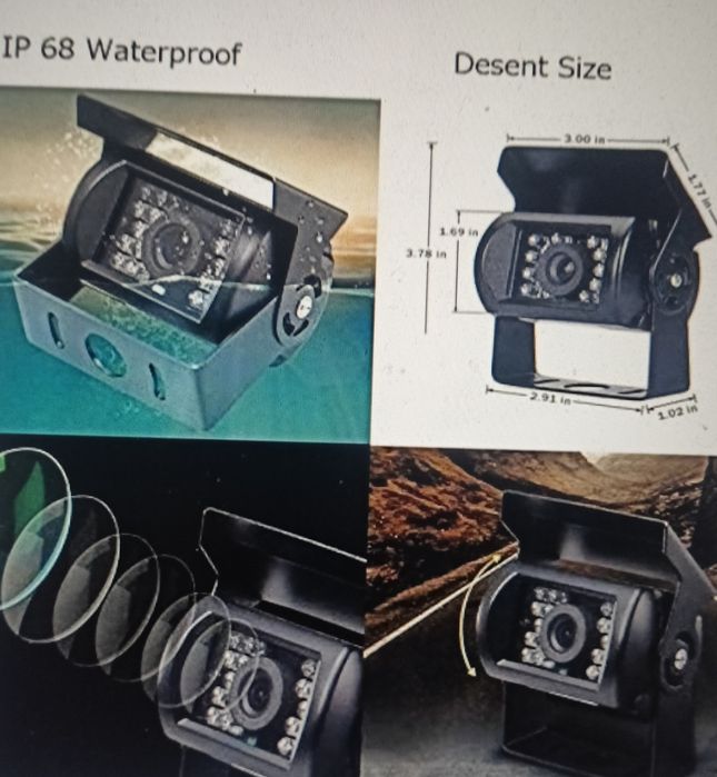 Monitor 9"kamery4x podczerwień podglad ,różne tryby kombajn Tir