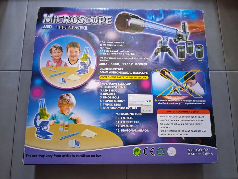 Kit Científico Infantil: Microscópio + Telescópio Astronómico
