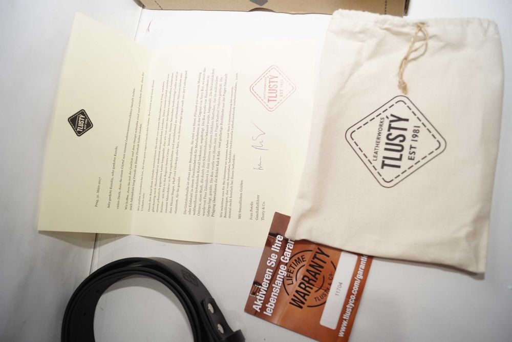 Pasęk męski skórzany czarny TLUSTY & Co. 115cm z naturalnej skóry