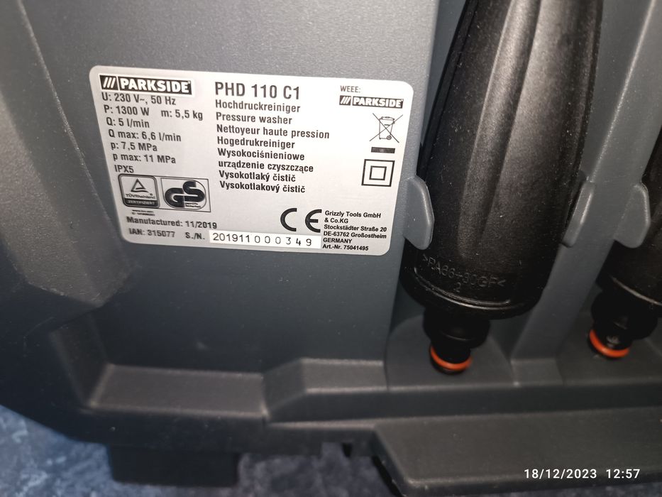 Lavadora parkside 1300w nova