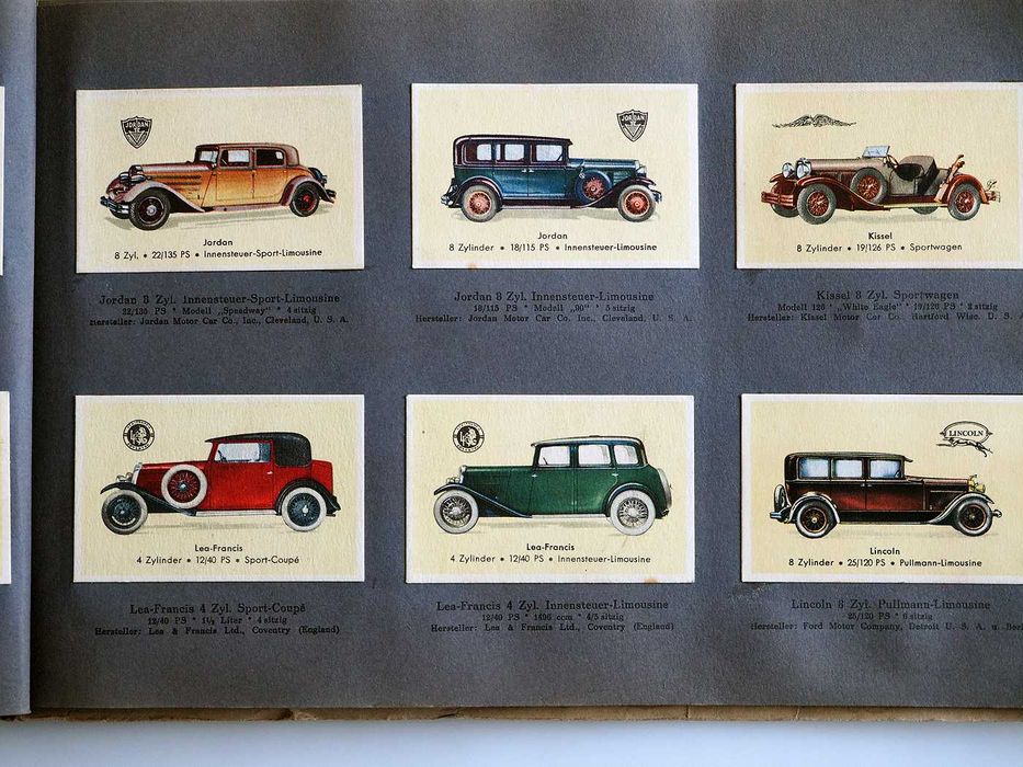 Caderneta de Cromos Alemanha Muito Antiga (1930) - Temática Automóvel