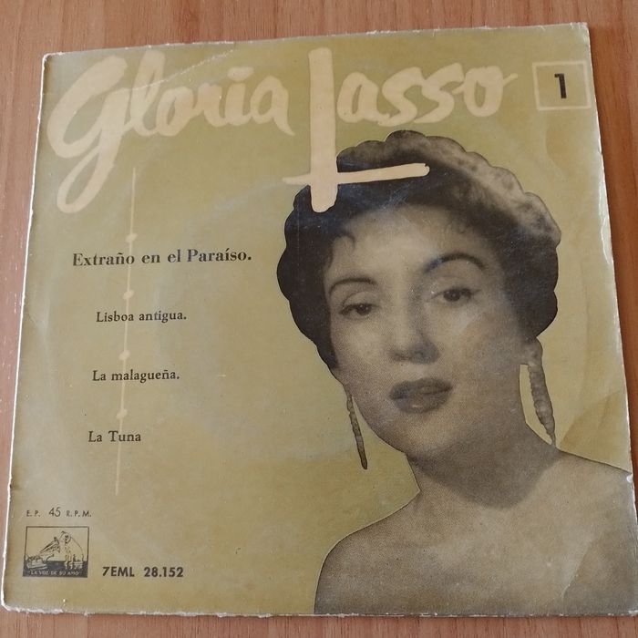 Disco 45 rpm Extrano en el Paraiso de Glória Lasso