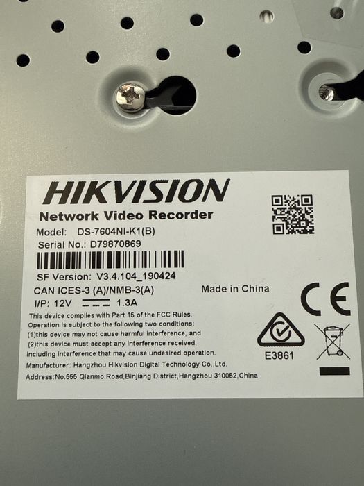 4-х канальный сетевой видеорегистратор Hikvision DS-7604NI-K1(B)
