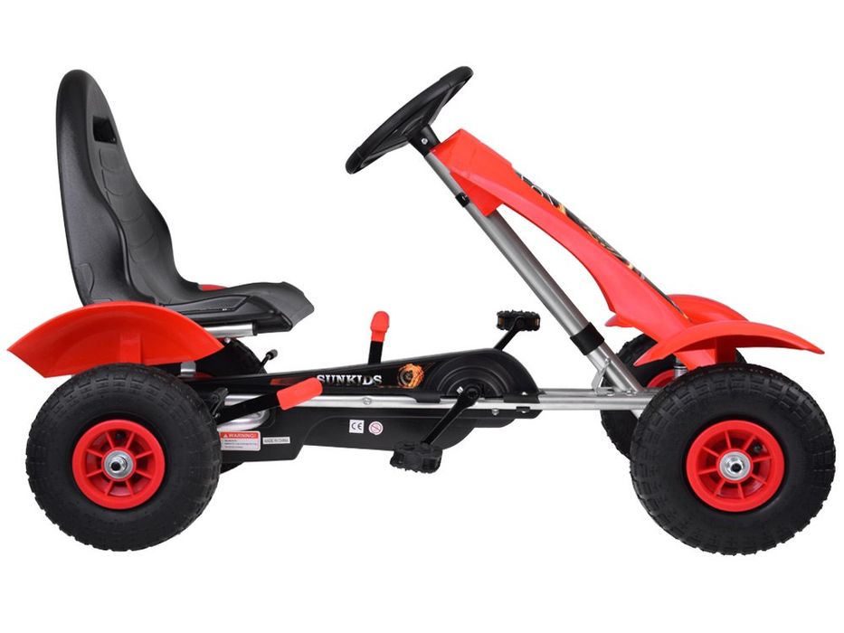 Sportowy Gokart zielony na pedały pompowane koła SP0209