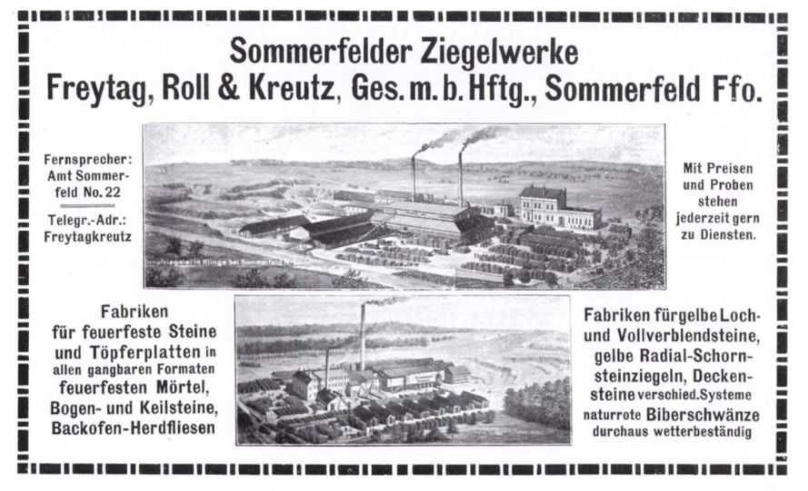Stara popielniczka z fabryki Roll & Kreutz z Lubska / Sommerfeld /