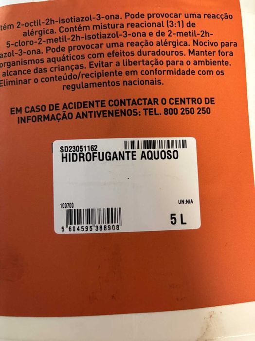 Hidrofugante Aquoso 5Litros