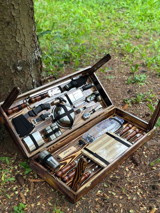 Подарунки для чоловіка, подарунок на новий рік, Набор шампуров в кейсе