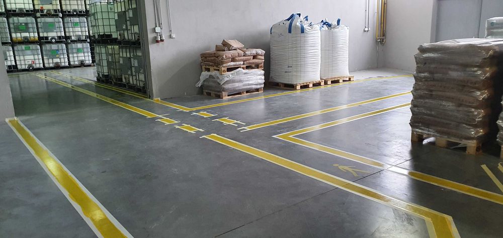 Malowanie linii, pasów, miejsc parkingowych, oznaczenia poziome, BHP