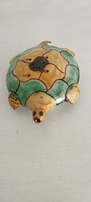 Saleiro decorativo tartaruga em cerâmica pintada â mão445122816928000004