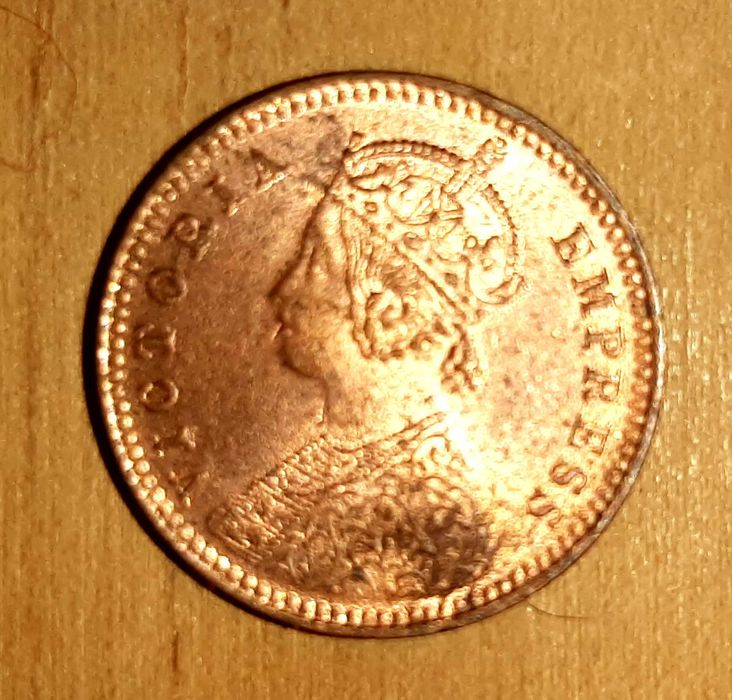 Moeda de Ouro da Índia Britânica de 1/12 Anna 1897 - com 128 anos!