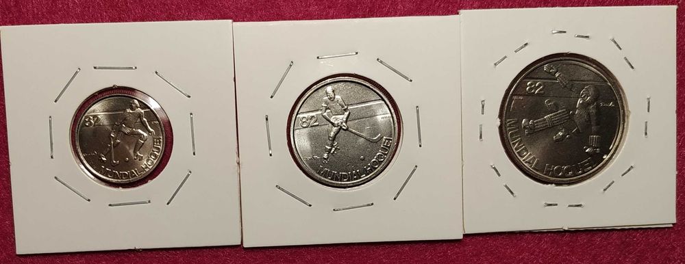 Portugal - lote de 3 moedas do Mundial de Hóquei de 1982
