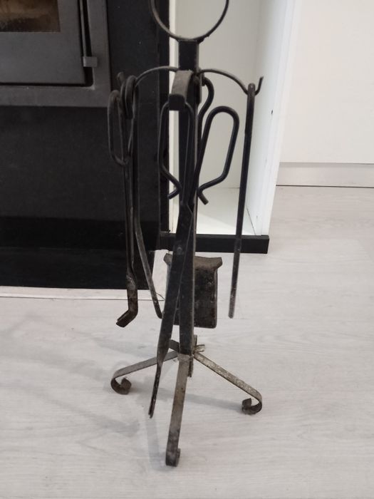Conjunto de Lareira em Ferro Forjado Rústico / Serviteur de Cheminée