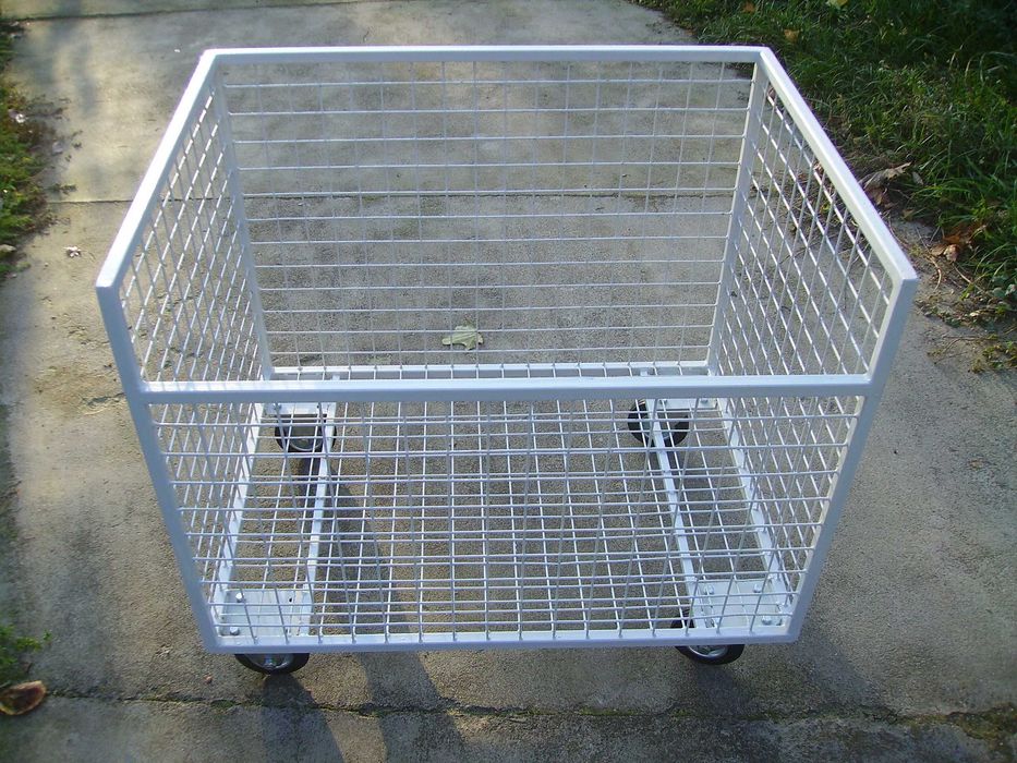 Metalowy kosz transportowy, magazynowy, siatkowy