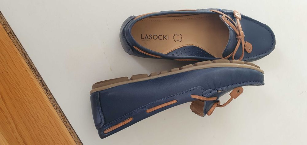 Mokasyny granatowe Lasocki
