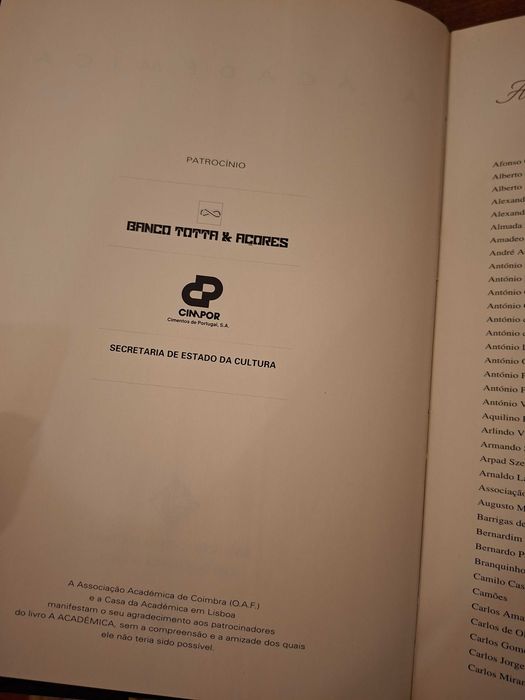 Livro sobre a Associação Académica de Coimbra - Edições Asa em 1995
