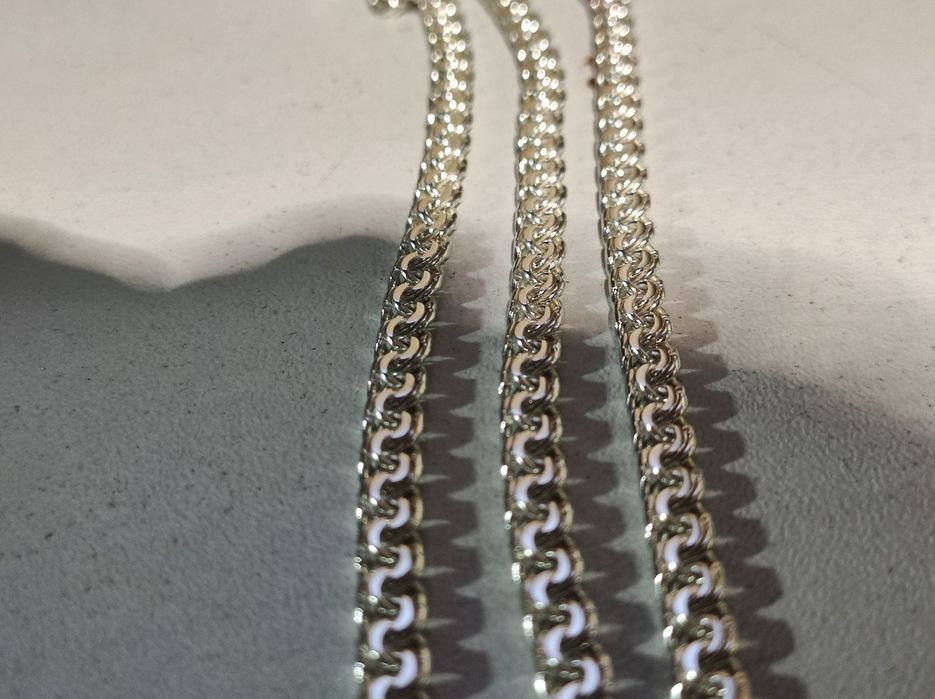 Цепочка серебро плоский бисмарк 925 проба