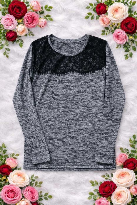 Bluzka z wstawką koronkową rozmiar uniwersalny stan idealny {77}