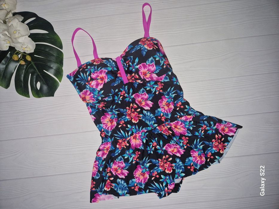 Купальник- плаття квітковий принт батал р.20