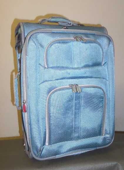 Чемодан тканевый синий брендовый DELSEY, 2 колеса, 53Х36Х23/28 см.