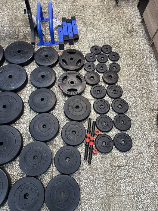 Obciążenia krążki cięzar siłownia 187.5kg ławka stojak hantle