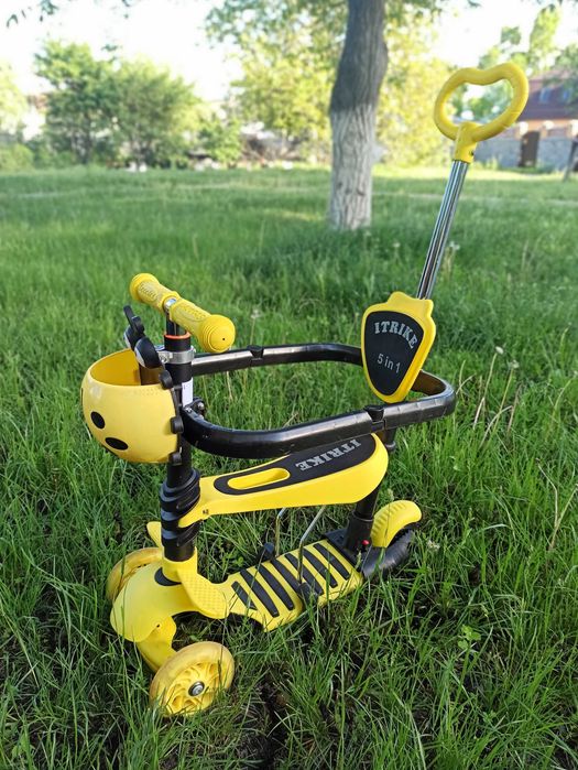 Дитячий самокат 5 в 1 + Бортики