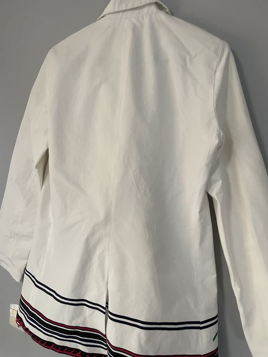 Plaszcz jesienny desigual bialy w print kwiaty 38 M