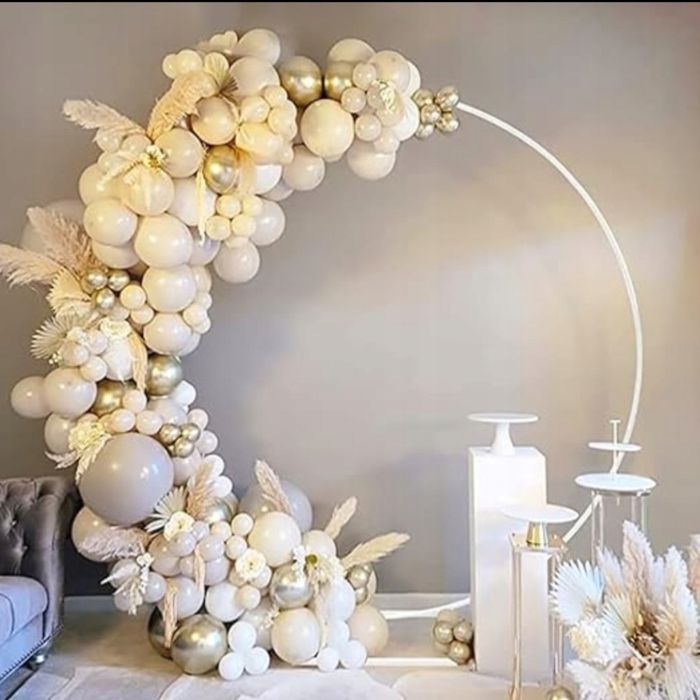 Okrągły Łuk Biały Ślubny 2-Metry Koło