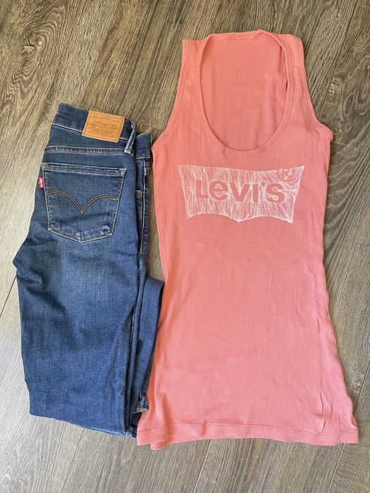 Джинси жіночі Leviʼs 24 розмір Super skinny+ майка