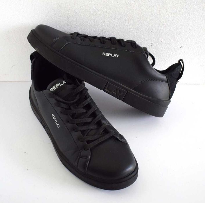 Replay Sneakersy buty czarne skórzane 42
