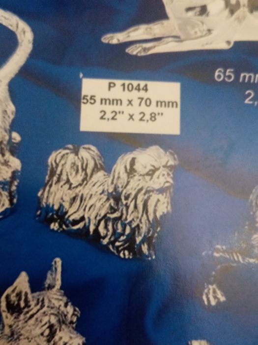 Сувенір, статуэтка Пекинес, гальванопластика, серебро 925