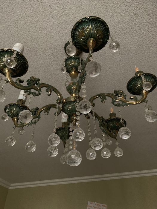 Люстра хрусталь бронза