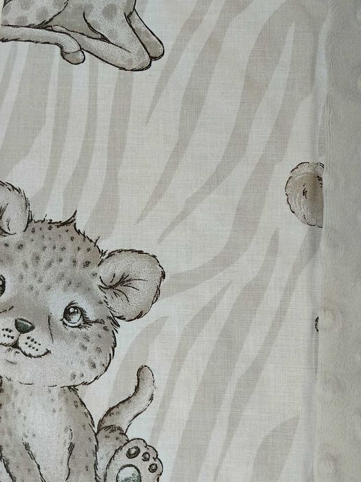 MimiNu, SAFARII , kocyk niemowlęcy, Minky szary 75x100 cm