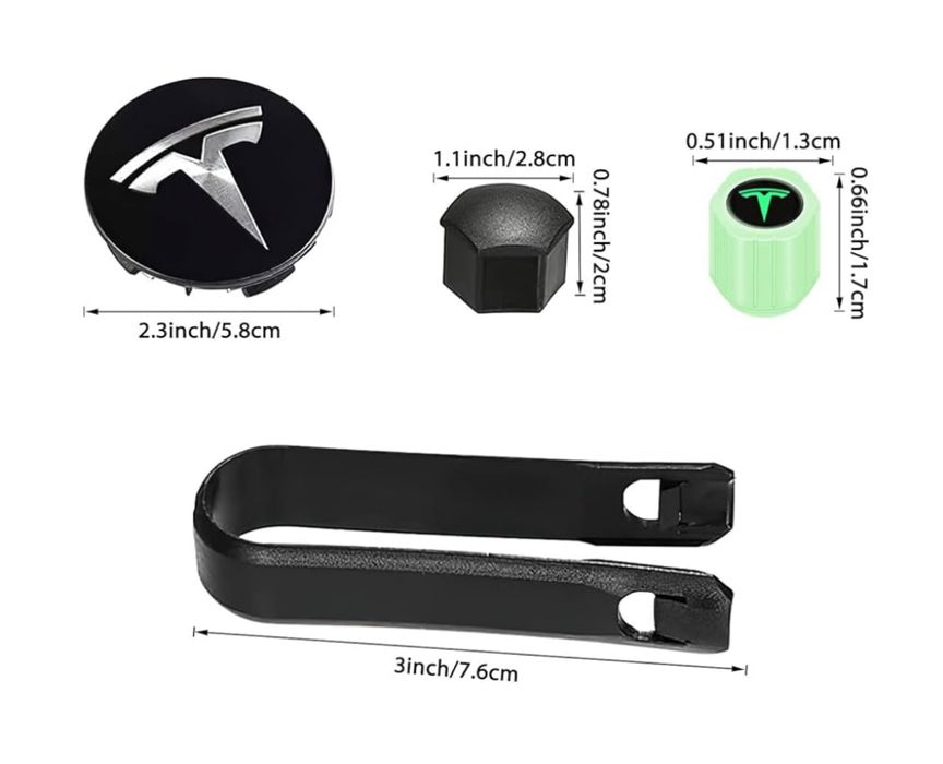 Kit completo tampas e centros jantes Tesla