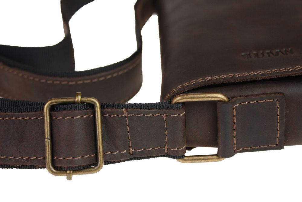 Сумка чоловіча шкіряна на плече SULLIVAN smvp132-2(30) коричнева