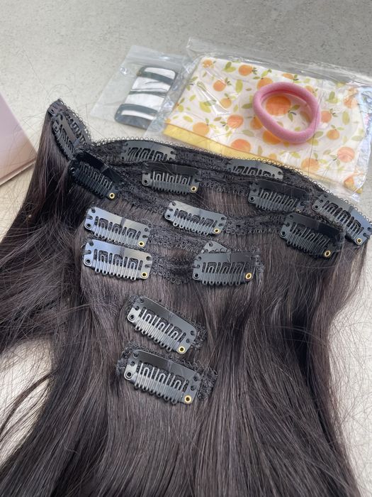 Dopinki przedluzki clip in brazowe human hair