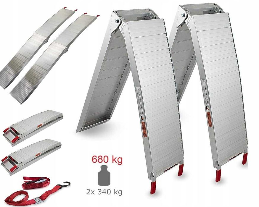 RAMPA UNIWERSALNA 2,05 m najazd podjazd aluminiowy do 680kg (2x340kg)