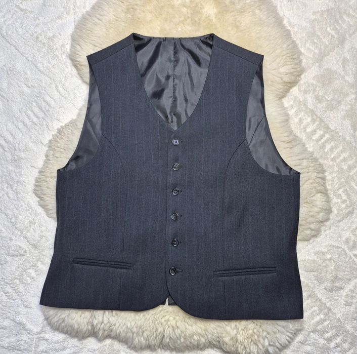 Kamizelka garniturowa M Czarna w paski