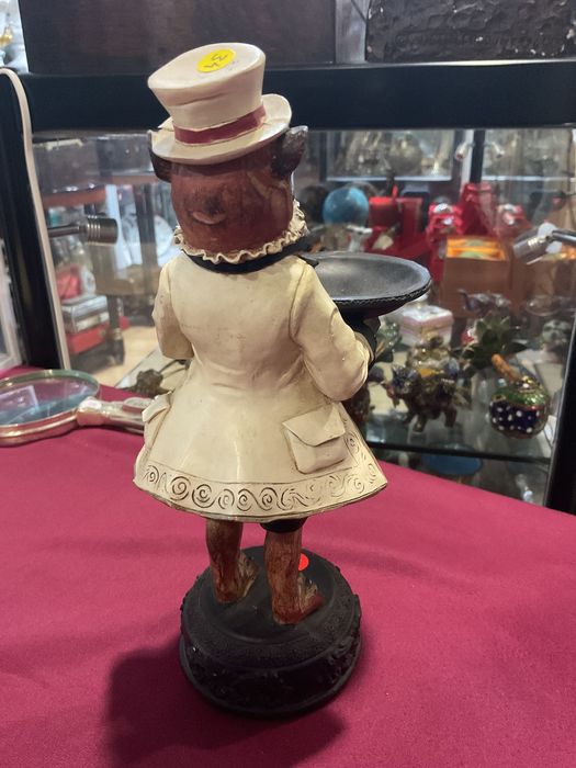Escultura de buldog Waiter figurine 24 cm