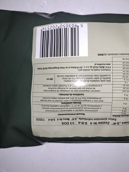 Indywidualna racja żywnościowa S-R-4