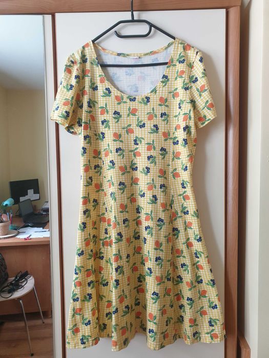 Bawełniana sukienka pin up vintage owoce fruits lato summer