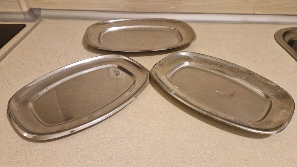 Conjunto de 2 travessas de servir em inox