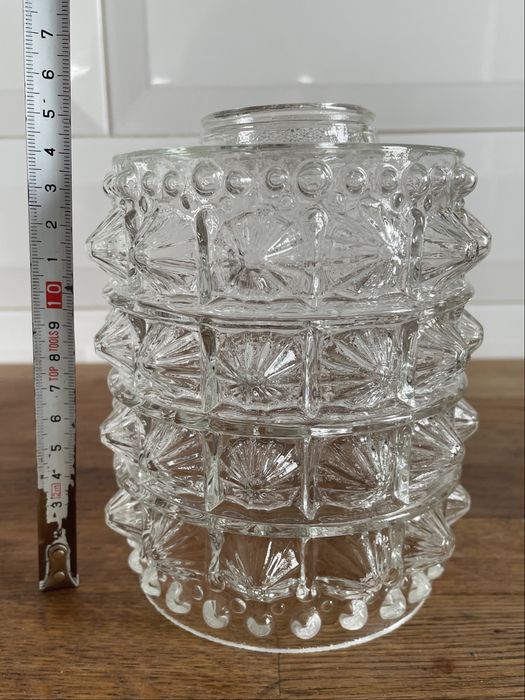 Szklany klosz do żyrandola, retro, vintage 10 x 15 cm