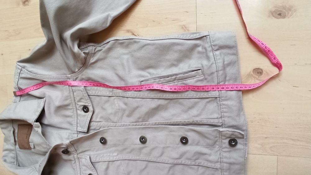 Kurtka jeansowa beżowa Mango M casual na guziki